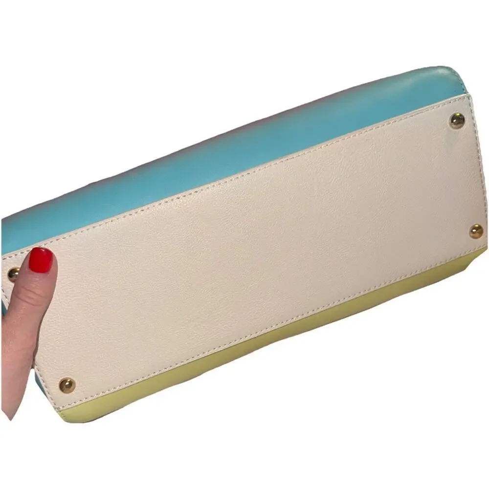 Betsy Johnson Bow Satchel Bag – CLEAN – Pastel Rainbow Ombré – Pearl Detail - Picture 12 of 15